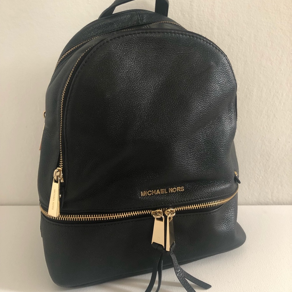 Michael Kors Black Leather Backpack